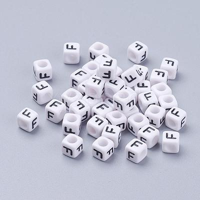 Acrylic Horizontal Hole Letter Beads PL37C9308-F-1