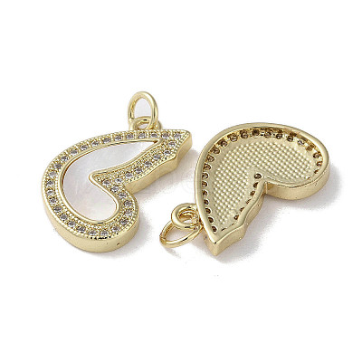 Brass Micro Pave Cubic Zirconia Pendants KK-G485-34F-G-1