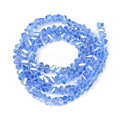 Electroplate Transparent Glass Beads Strands GLAA-N021-4mm-03-1