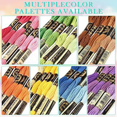 6Bundles 6 Colors Polyester Embroidery Floss OCOR-YW0001-24E-1