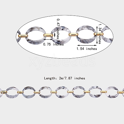 Handmade Imitation Gemstone Style Link Chains AJEW-J034-01D-1