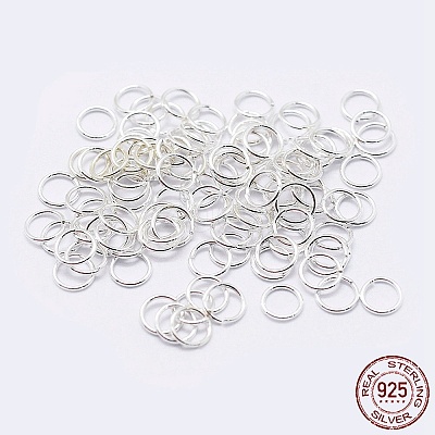 925 Sterling Silver Saw Cut Open Jump Rings STER-F036-02S-0.8x6mm-1