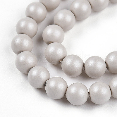 Baking Paint Pearlized Glass Pearl Bead Strands HY-N002-4mm-B05-1