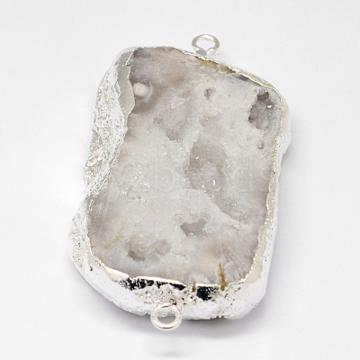 Electroplated Natural & Dyed Druzy Agate Links connectors G-N0168-009-1