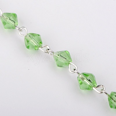 Handmade Bicone Glass Beads Chains for Necklaces Bracelets Making AJEW-JB00040-03-1