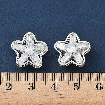 Brass Micro Pave Cubic Zirconia Beads KK-S336-11S-C-1