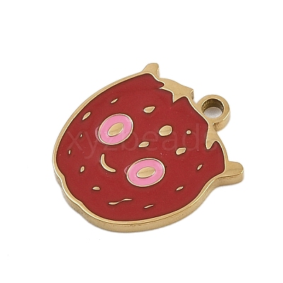 304 Stainless Steel Enamel Charms STAS-I338-01G-03-1