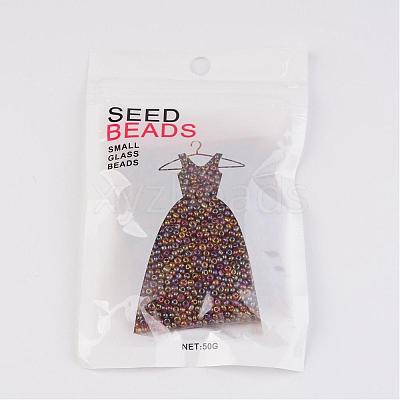 Round Transparent Colors Rainbow Glass Seed Beads X-SEED-A007-2mm-162C-1