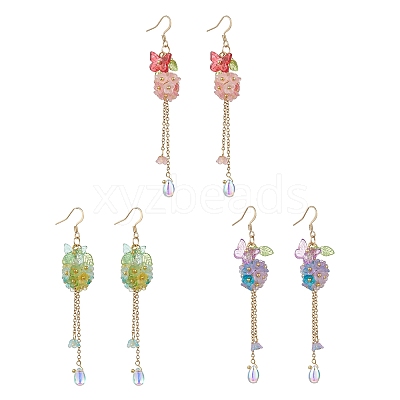 Acrylic Dangle Earrings EJEW-JE06938-1