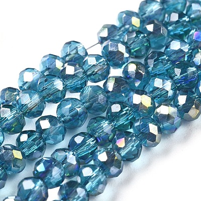 Electroplate Glass Faceted Rondelle Beads Strands EGLA-D020-3x2mm-43-1