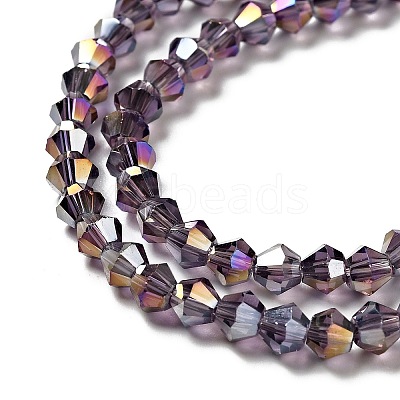 Transparent Electroplate Glass Beads Strands EGLA-S056-4mm-18-1