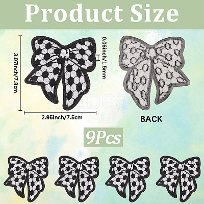 9Pcs Polyester Embroider Thread Iron on/Sew On Patches PATC-CY0001-62-1