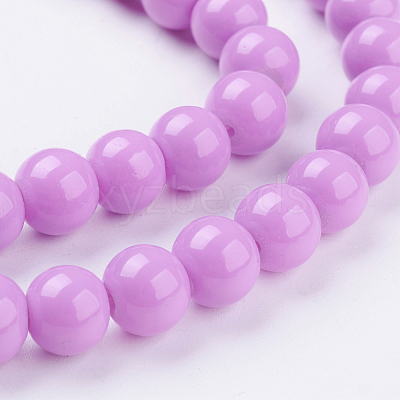 Painted Glass Bead Strands DGLA-S071-8mm-35-1