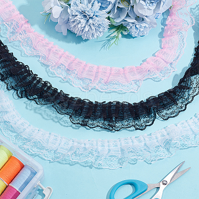 20M Polyester Pleated Lace Trim OCOR-HY0001-20B-1