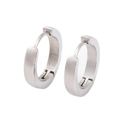 Tarnish Resistant Frosted 304 Stainless Steel Huggie Hoop Earrings for Women EJEW-C096-31A-P-1