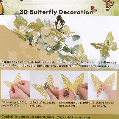 3D Plastic Luminous Wall Stickers DIY-F077-05G-1