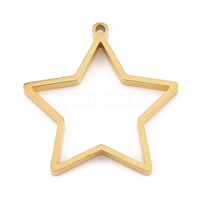 Ion Plating(IP) 304 Stainless Steel Open Back Bezel Pendants STAS-K208-11G-1