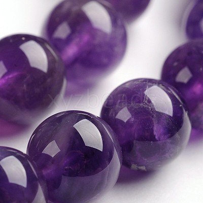 Round Natural Amethyst Gemstone Bead Strands G-J333-01-6mm-1