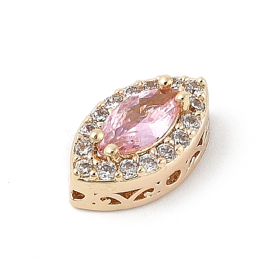 Brass Micro Pave Cubic Zirconia Beads KK-K297-27G-02-1