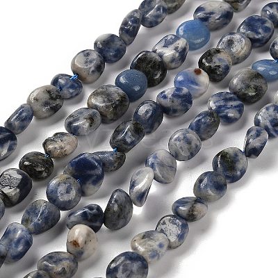 Natural Blue Spot Jasper Beads Strands G-P497-01E-67-1