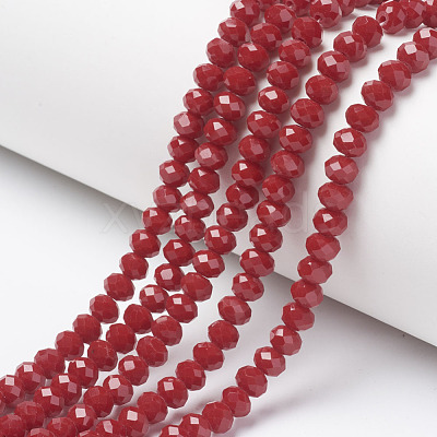 Opaque Solid Color Glass Beads Strands X-EGLA-A034-P8mm-D02-1