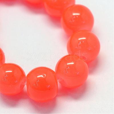 Baking Paint Imitation Jade Glass Round Bead Strands DGLA-Q021-6mm-32-1
