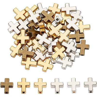 60Pcs 6 Colors Tibetan Style Alloy Beads TIBEB-HY0001-05-1