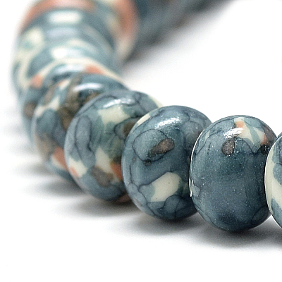 Synthetic Ocean White Jade Beads Strands G-S257-5x10mm-13-1