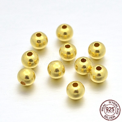 925 Sterling Silver Round Beads STER-E040-01G-1