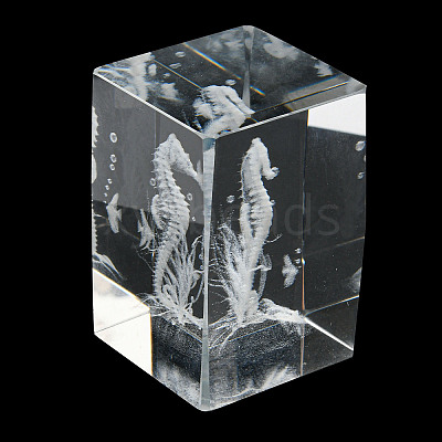 3D Laser Engraving Animal Glass Figurine DJEW-R013-01C-1