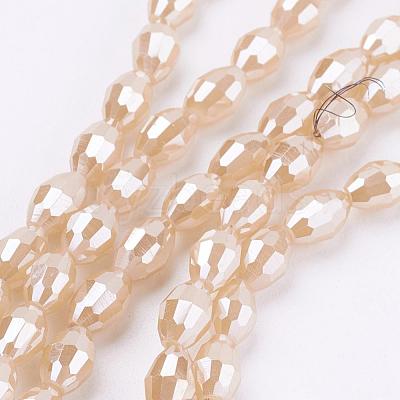 Electroplate Glass Beads Strands EGLA-J013-4X6mm-F18-1