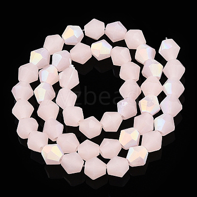 Imitation Jade Bicone Frosted Glass Bead Strands LS-EGLA-A039-J6mm-MB07-1
