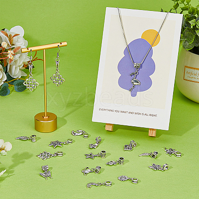 72pcs 18 styles Alloy European Dangle Charms FIND-FH0008-45-1