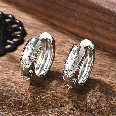 Clear Cubic Zirconia Star Hoop Earrings LS-EJEW-C022-06P-01-1