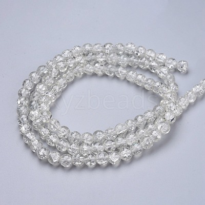 Spray Painted Crackle Glass Beads Strands CCG-Q001-8mm-01-1