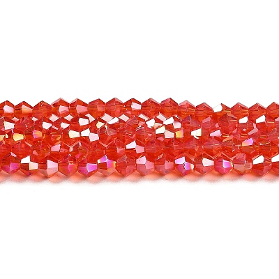 Transparent Electroplate Glass Beads Strands GLAA-F029-2mm-A14-1