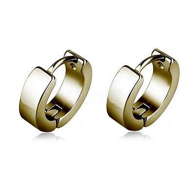 Brass Huggie Hoop Earrings EJEW-EE0002-252C-1