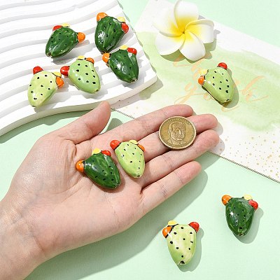 10Pcs 2 Colors Handmade Porcelain Beads PORC-CJ0001-23-1