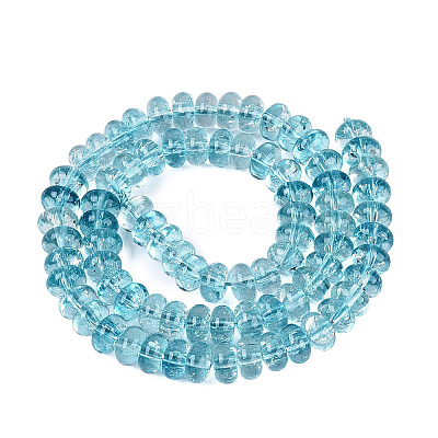 Crackle Transparent Glass Beads Strands GLAA-N074-02A-10-1