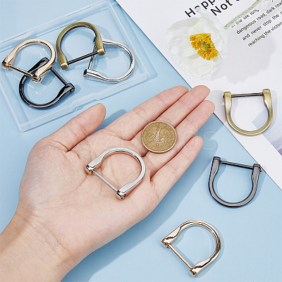 8Pcs 4 Colors Alloy D-Ring Anchor Shackle Clasps FIND-DC0005-59-1