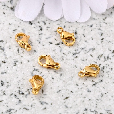 304 Stainless Steel Lobster Claw Clasps X-STAS-R050-9x5mm-02-1