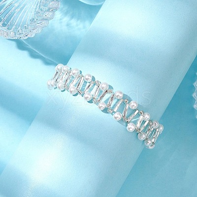Imitated Pearl Acrylic & Glass Beaded Bracelets with 304 Stainless Steel Lobster Claw Clasps for Women BJEW-JB10199-02-1