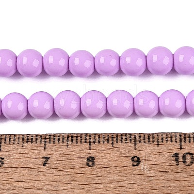 Painted Glass Bead Strands DGLA-S071-6mm-B38-1
