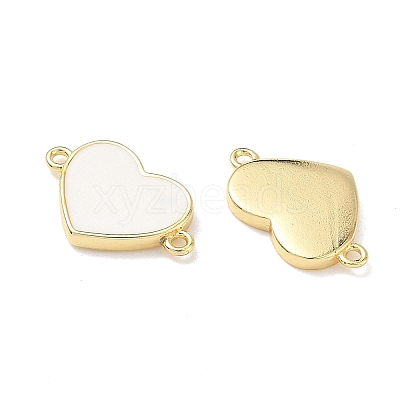 Brass Enamel Heart Links Connector Charms KK-L256-48B-G-1
