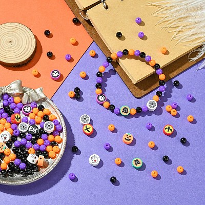 Halloween Theme DIY Stretch Bracelets Jewelry Kits DIY-YW0010-03-1