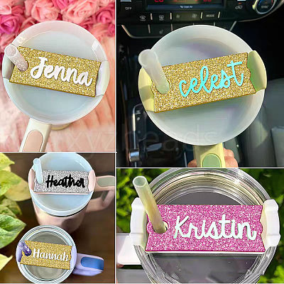 1 Set Glitter Acrylic Wine Glass Charms AJEW-GL0001-95-1