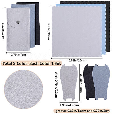 3 Sets 3 Colors Rectangle Velvet Single Watch Storage Bags ABAG-BBC0001-11-1
