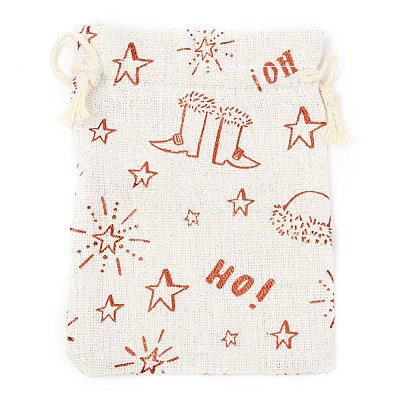 Christmas Theme Cotton Fabric Cloth Bag ABAG-H104-B15-1