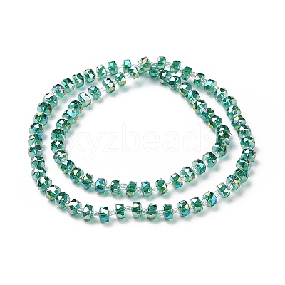 Electroplate Transparent Glass Beads Strands X-EGLA-H101-03D-1