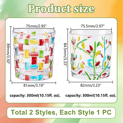 2Pcs 2 Styles Glass Crystal Cup AJEW-GA0007-39-1